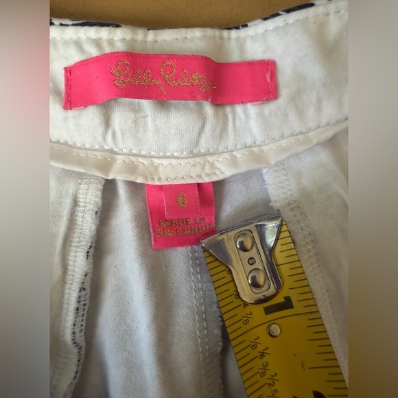 Lilly Pulitzer Navy Koalas GDay Mate DARCI KNIT SHORTS 7" Scallop Hem Size 6 - Picture 4 of 7